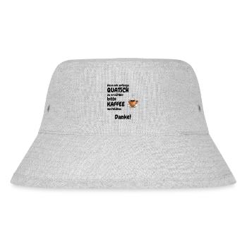 Bitte Kaffee nachfüllen - Stanley/Stella recycelter Bucket Hat - Grau meliert - Vorne