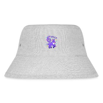 Hallo Sechs Esel, sechster Geburtstag, 6. Geburtstag - Stanley/Stella recycelter Bucket Hat - Grau meliert - Vorne