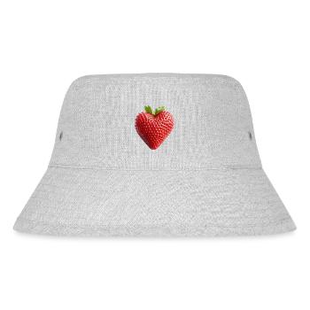 Strawberry heart - Stanley/Stella Recycled Bucket Hat - heather grey - Front