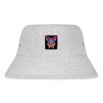 Happy Pig Caviidae Funny Sayings Funny Pig Quote - Stanley/Stella Recycled Bucket Hat - heather grey - Front
