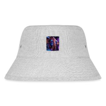gift idea lotus flower present idea beach - Stanley/Stella recycelter Bucket Hat - Grau meliert - Vorne