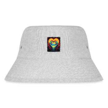 counterculture sayings love hippie gift idea - Stanley/Stella recycelter Bucket Hat - Grau meliert - Vorne