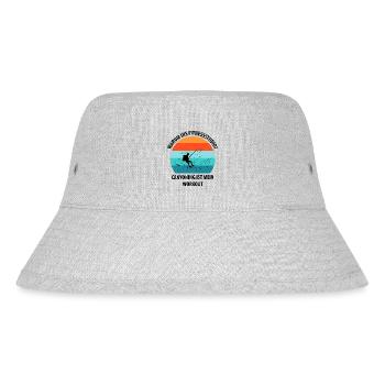 Canyoning Bergsteigen Klettern Wandern Berge - Stanley/Stella recycelter Bucket Hat - Grau meliert - Vorne