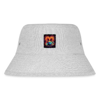 gift idea jokes bday coffee lover milk morning - Stanley/Stella recycelter Bucket Hat - Grau meliert - Vorne