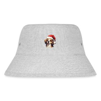 Chien Noël Père Noël chapeau joyeux dogmes laide - Bob recyclé Stanley/Stella - gris chiné - Devant
