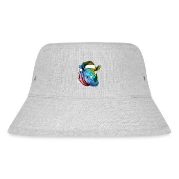 Rhinoceros Head Christmas Portrait Colorful - Stanley/Stella Recycled Bucket Hat - heather grey - Front