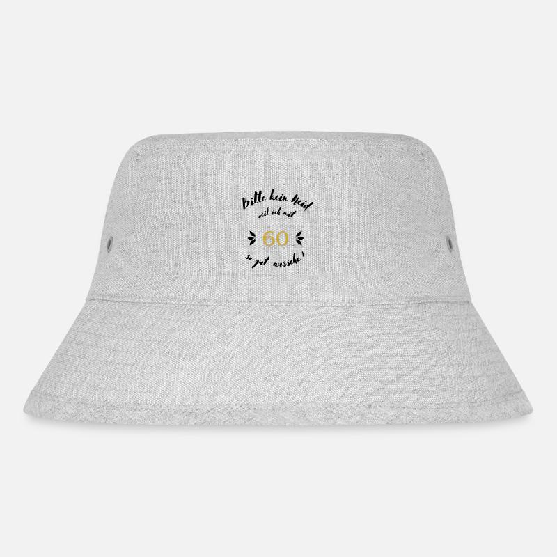 60er Schwarz - Stanley/Stella recycelter Bucket Hat - Grau meliert