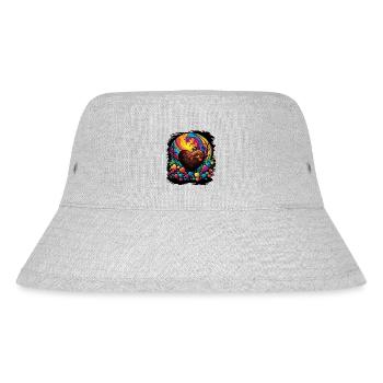 flower power 60s funny quote statement awesome - Stanley/Stella recycelter Bucket Hat - Grau meliert - Vorne