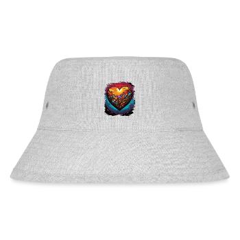 peace symbol bird fun cool heart joke - Stanley/Stella recycelter Bucket Hat - Grau meliert - Vorne