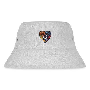 Boxer Hund Herz Hundeliebe - Stanley/Stella recycelter Bucket Hat - Grau meliert - Vorne