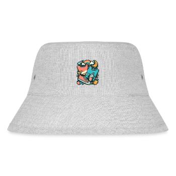 Colorful collage with clothes and everyday objects - Stanley/Stella Recycled Bucket Hat - heather grey - Front