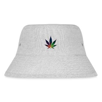 Galaxy Hanfblatt mit Sternschnuppen - Stanley/Stella recycelter Bucket Hat - Grau meliert - Vorne