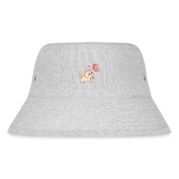 Chat Curieux et Papillon Rosé - Bob recyclé Stanley/Stella - gris chiné - Devant