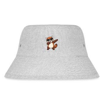 Dabbing Roter Panda - Stanley/Stella recycelter Bucket Hat - Grau meliert - Vorne