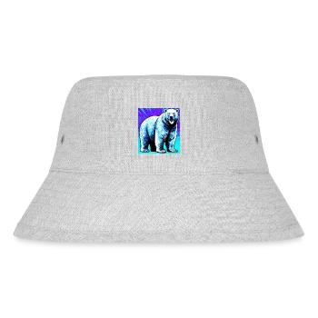 polar bear - Stanley/Stella Recycled Bucket Hat - heather grey - Front