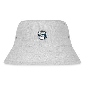 Koala-Chic-Brille auf blauem Splash - Stanley/Stella recycelter Bucket Hat - Grau meliert - Vorne