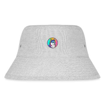 Rainbow Dreams: Anime Husky Dog Print - Stanley/Stella Recycled Bucket Hat - heather grey - Front