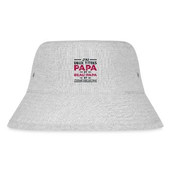 Ich habe zwei Titel: Papa und Stiefvater - Stanley/Stella recycelter Bucket Hat - Grau meliert - Vorne