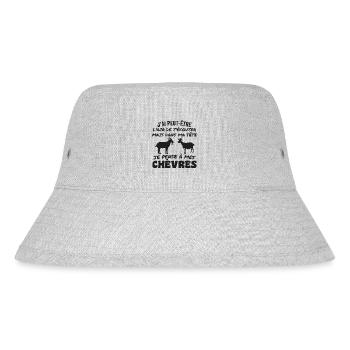 In meinem Kopf denke ich an meine Ziegen - Stanley/Stella recycelter Bucket Hat - Grau meliert - Vorne