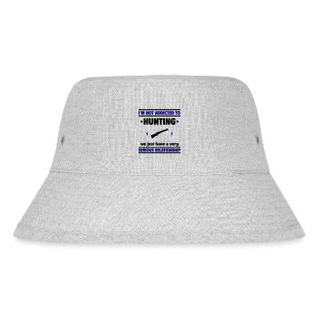Ich bin nicht süchtig nach Jagen - Stanley/Stella recycelter Bucket Hat - Grau meliert - Vorne
