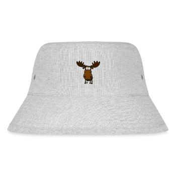 Funny Stupid Moose - Stanley/Stella Recycled Bucket Hat - heather grey - Front