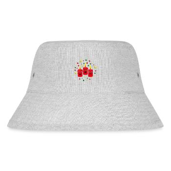 3. Adventskerzen mit Sternen. - Stanley/Stella recycelter Bucket Hat - Grau meliert - Vorne