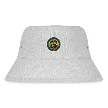 Colorful Alligator Crocodile with Sunglasses and Hat - Stanley/Stella Recycled Bucket Hat - heather grey - Front