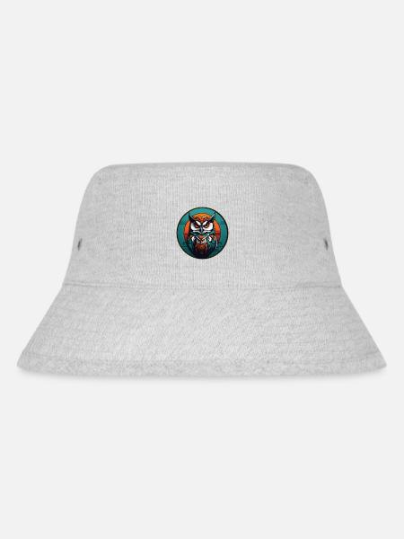 Buntes grafisches Eulendesign für Eulenfans - Stanley/Stella recycelter Bucket Hat - Grau meliert