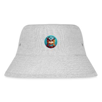 Petit hibou mignon dans la roue de couleur hibou Design - Bob recyclé Stanley/Stella - gris chiné - Devant