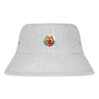 Chow Chow Portrait im Farbkreis - Stanley/Stella recycelter Bucket Hat - Grau meliert - Vorne