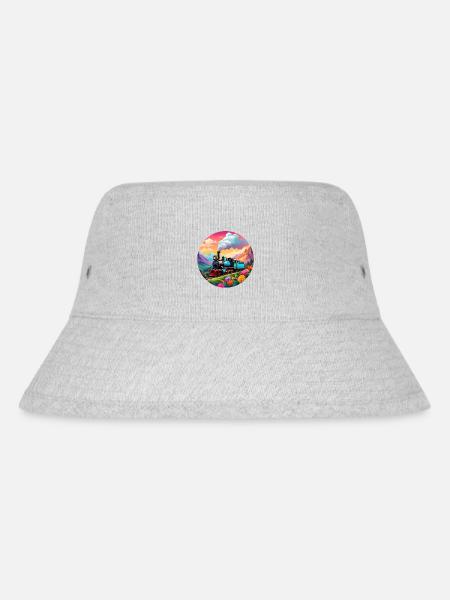 Nostalgische qualmende Dampflokomotive - Stanley/Stella recycelter Bucket Hat - Grau meliert