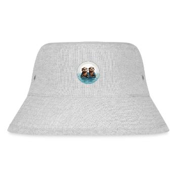 Two otters standing in the water - Stanley/Stella Recycled Bucket Hat - heather grey - Front