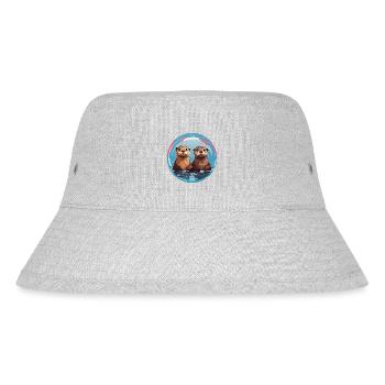 Two otters standing in the water - Stanley/Stella Recycled Bucket Hat - heather grey - Front
