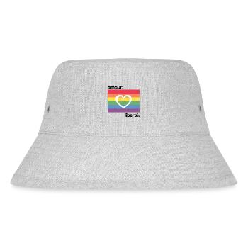 LGBT Flag Love Gay Freedom - Stanley/Stella Recycled Bucket Hat - heather grey - Front