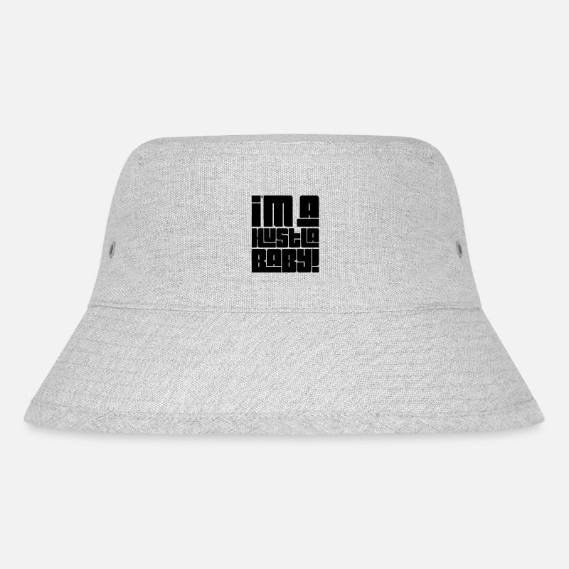 HUSTLA (1) - Stanley/Stella recycelter Bucket Hat - Grau meliert