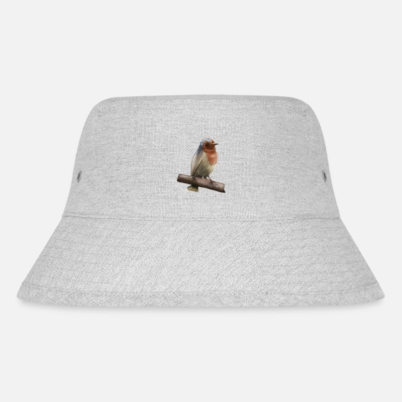Rotkehlchen - Stanley/Stella recycelter Bucket Hat - Grau meliert