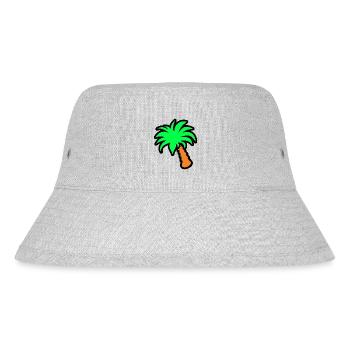 Tropische Glückseligkeit: Lebendige Cartoon-Palme - Stanley/Stella recycelter Bucket Hat - Grau meliert - Vorne