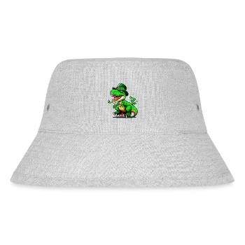 Dinosaure T-Rex de la Saint-Patrick avec chapeau - Bob recyclé Stanley/Stella - gris chiné - Devant