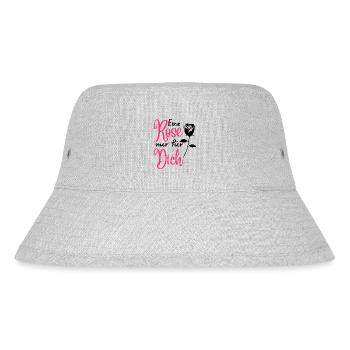 "Eine Rose nur für dich" Valentinstagsdesign - Stanley/Stella recycelter Bucket Hat - Grau meliert - Vorne