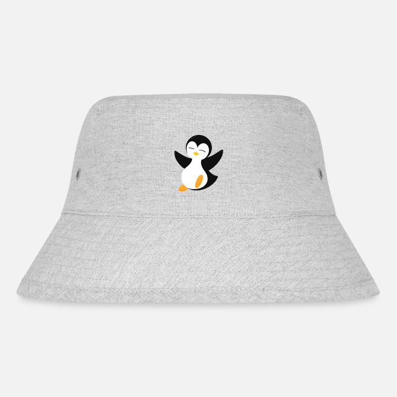 Pinguin - Stanley/Stella recycelter Bucket Hat - Grau meliert