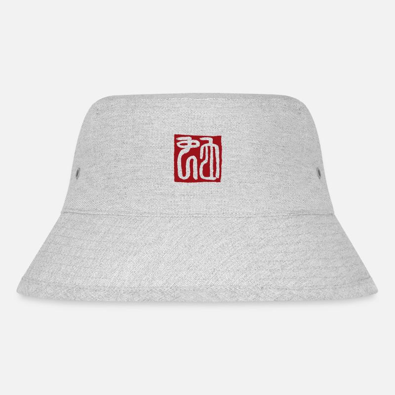 Snake (zodiac) seal script - Stanley/Stella Recycled Bucket Hat - heather grey