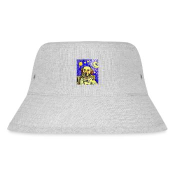 Astronaut Dog Van Gogh - Stanley/Stella Recycled Bucket Hat - heather grey - Front