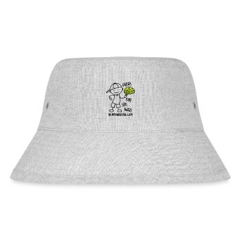 Hier Dir ist was runtergefallen - Gehirn - Stanley/Stella recycelter Bucket Hat - Grau meliert - Vorne