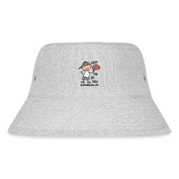Lustiger Spruch Hier dir ist was runtergefallen - Stanley/Stella recycelter Bucket Hat - Grau meliert - Vorne
