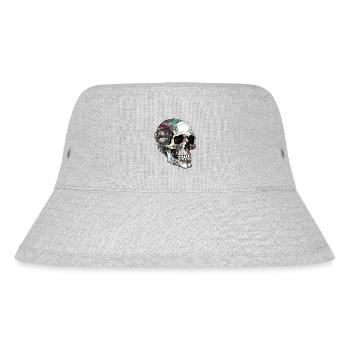 Creepy Machine Skull Skull in Goth Style - Stanley/Stella Recycled Bucket Hat - heather grey - Front