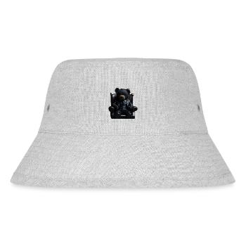 TEDDYBÄR GANGSTER DESIGN - Stanley/Stella recycelter Bucket Hat - Grau meliert - Vorne