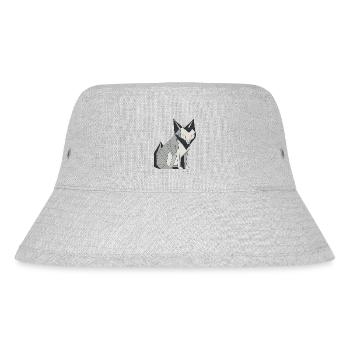 Geometrische Katze - Stanley/Stella recycelter Bucket Hat - Grau meliert - Vorne
