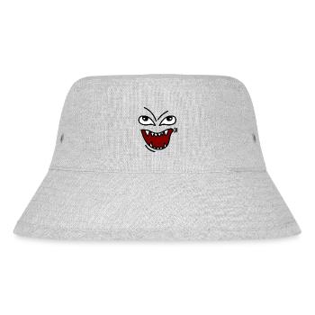 Angry face with teeth - Stanley/Stella Recycled Bucket Hat - heather grey - Front
