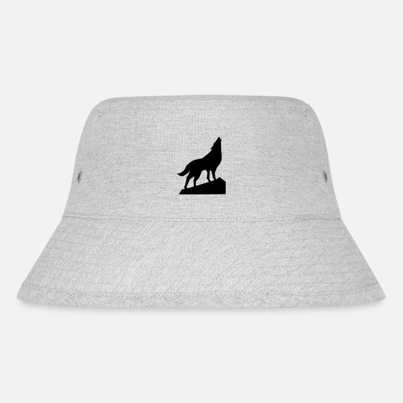 Wolf heult - Stanley/Stella recycelter Bucket Hat - Grau meliert