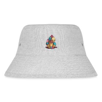 Fruit ice cream cones - Stanley/Stella Recycled Bucket Hat - heather grey - Front